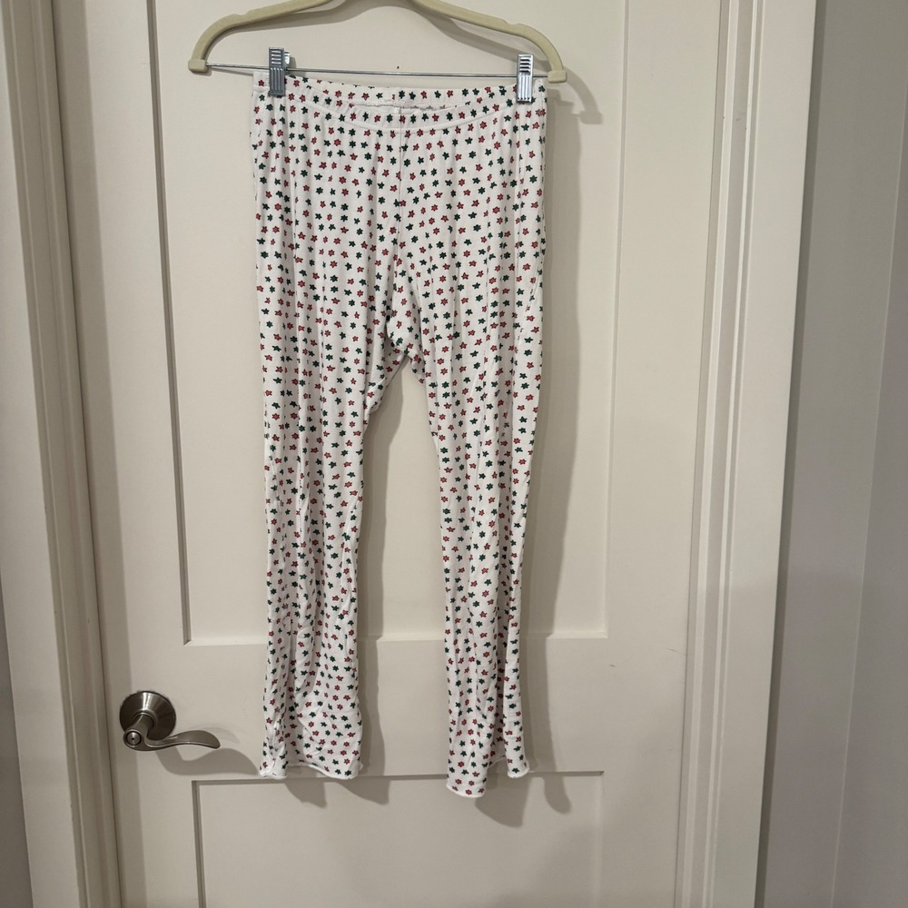 Roller Rabbit Womens XS Pajama Pants White Red Green Star Print Cotton Lounge